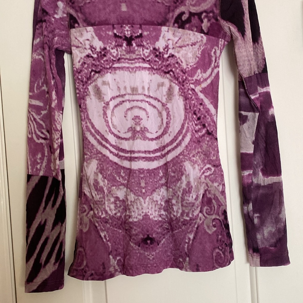 Karen Kane Very Stretchy Pink Purple Print Top NeverUsed - Picture 8 of 16
